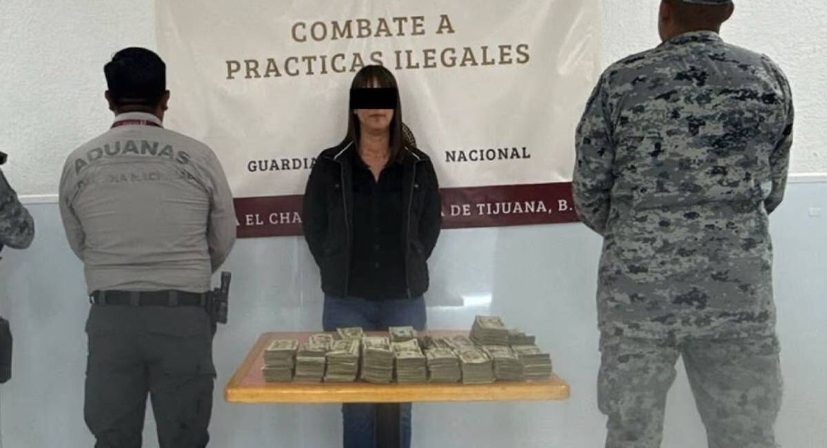 Detienen a mujer con más de 176 mil dólares durante inspección en Tijuana