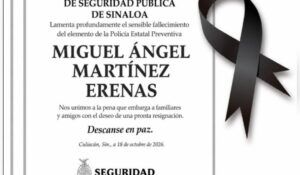 Lamenta SSPE fallecimiento de un elemento de la Policía Estatal tras accidente vial en Culiacán; estaba de descanso