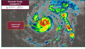 Huracán Trudy alcanza categoría 3 y provoca lluvias intensas en Guerrero y Oaxaca; Simón se debilita en el Pacífico