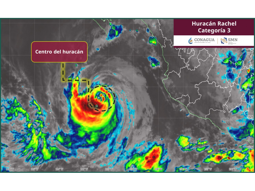 Rachel es huracán categoria 3