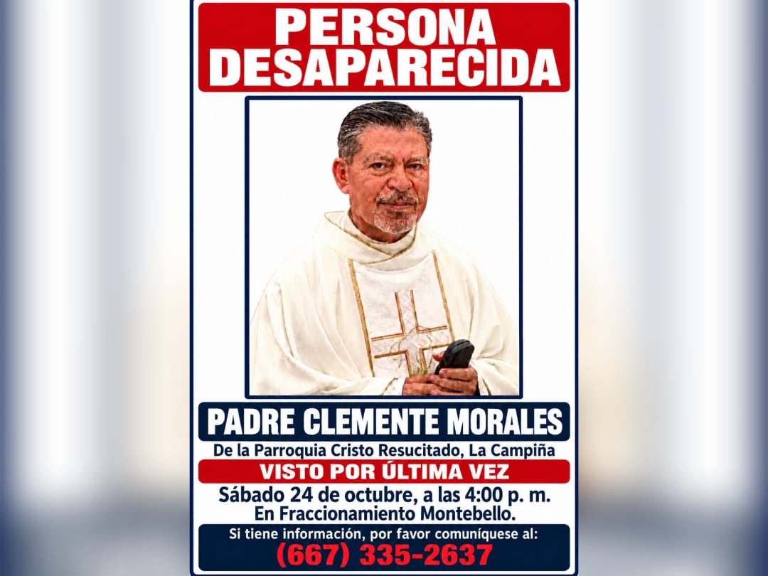 Reportan desaparecido a sacerdote de parroquia Cristo Resucitado de La Campiña en Culiacán