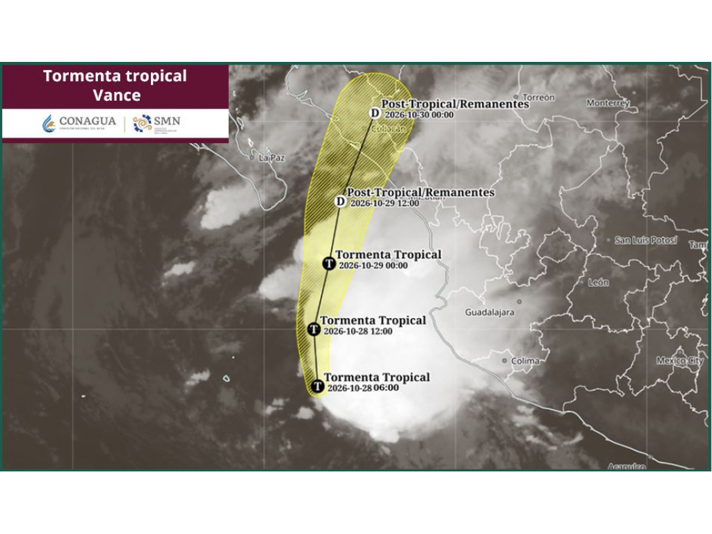 Tormenta tropical Vance causará lluvias