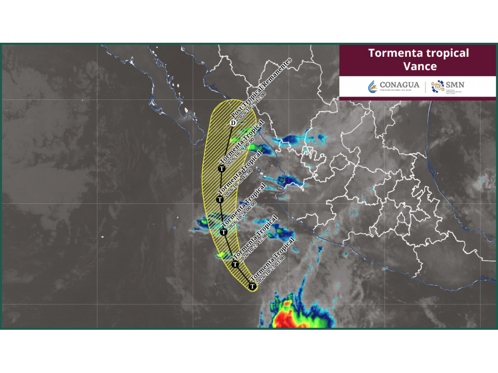Tormenta tropical Vance este martes