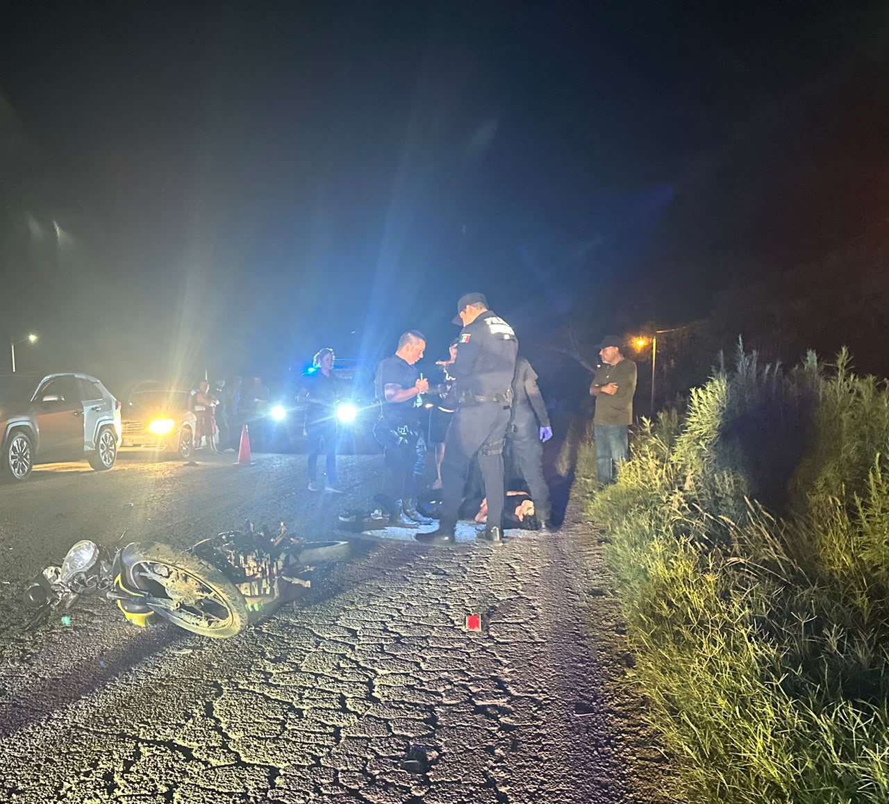 Accidente de motocicletas en Ahome, Sinaloa