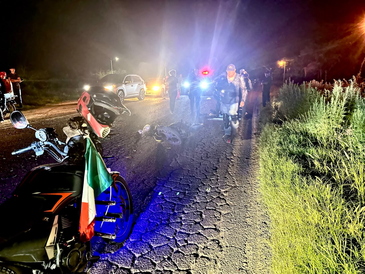 Accidente de motocicletas en Ahome, Sinaloa