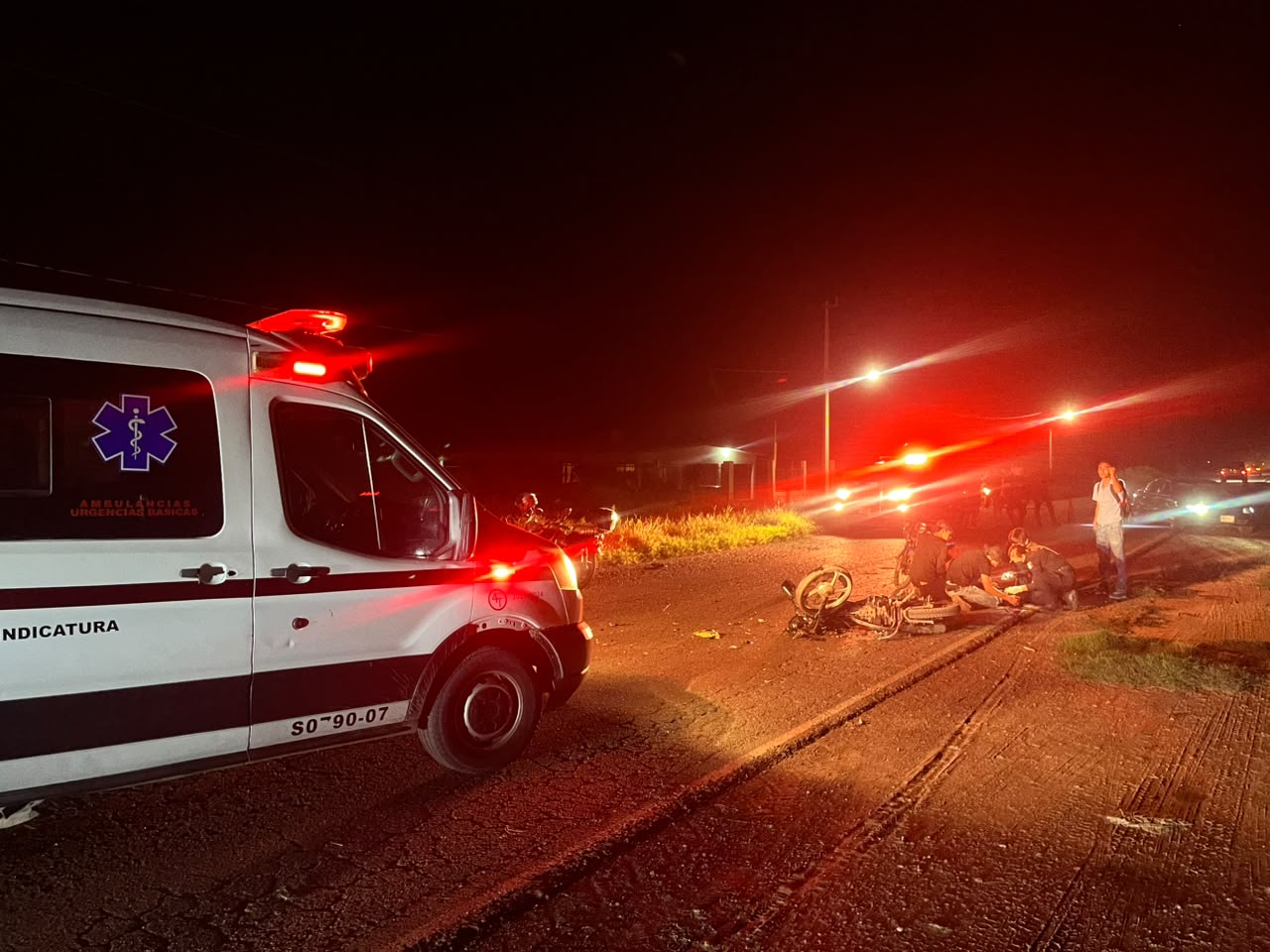 Accidente de motocicletas en Ahome, Sinaloa