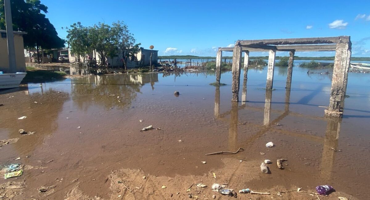 ¡Hasta la cocina! Agua del mar se introduce a 50 viviendas en comunidades pesqueras de Ahome, principalmente en El Colorado