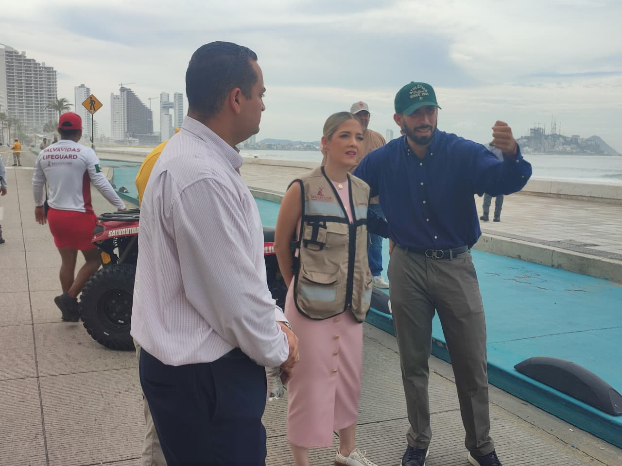 Anuncia Estrella Palacios gestión inmediata para reparar el segundo colapso del malecón de Mazatlán