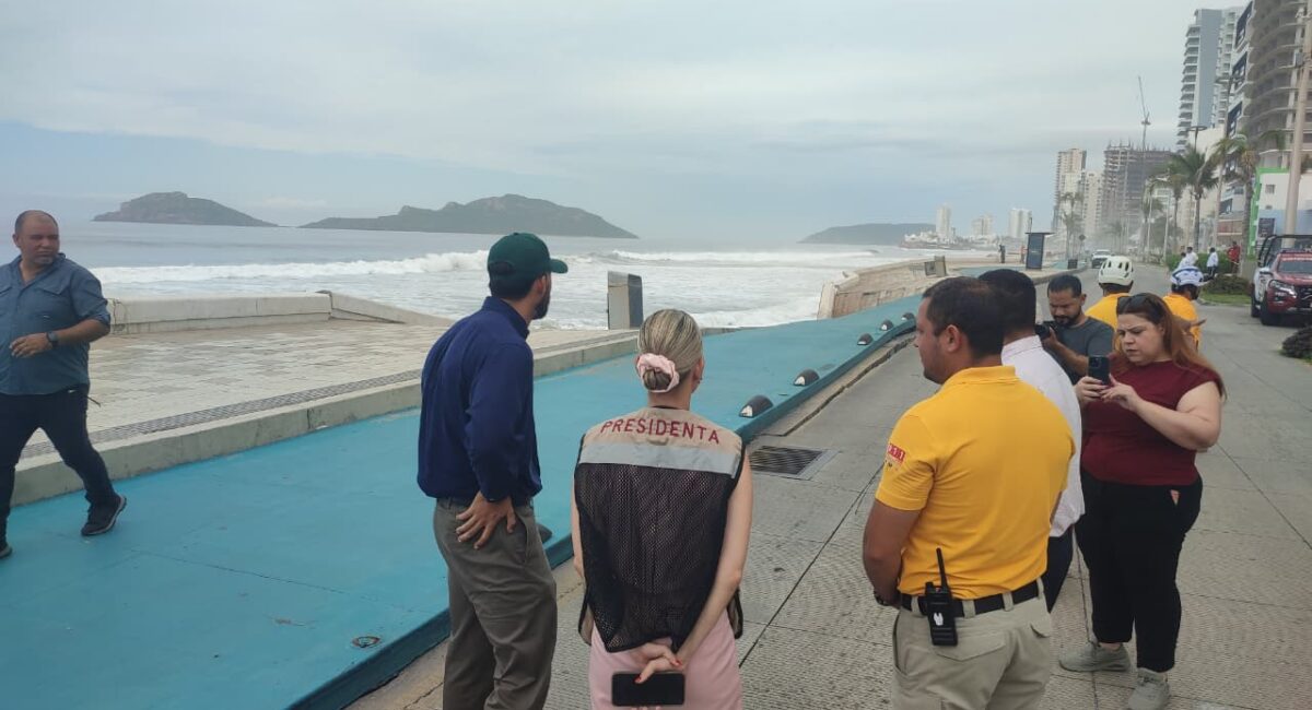Anuncia Estrella Palacios gestión inmediata para reparar el segundo colapso del malecón de Mazatlán y afectación de 100 metros lineales