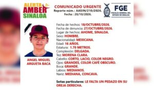 Buscan a Ángel Miguel, de 16 años de edad, desaparecido en Ahome, Sinaloa