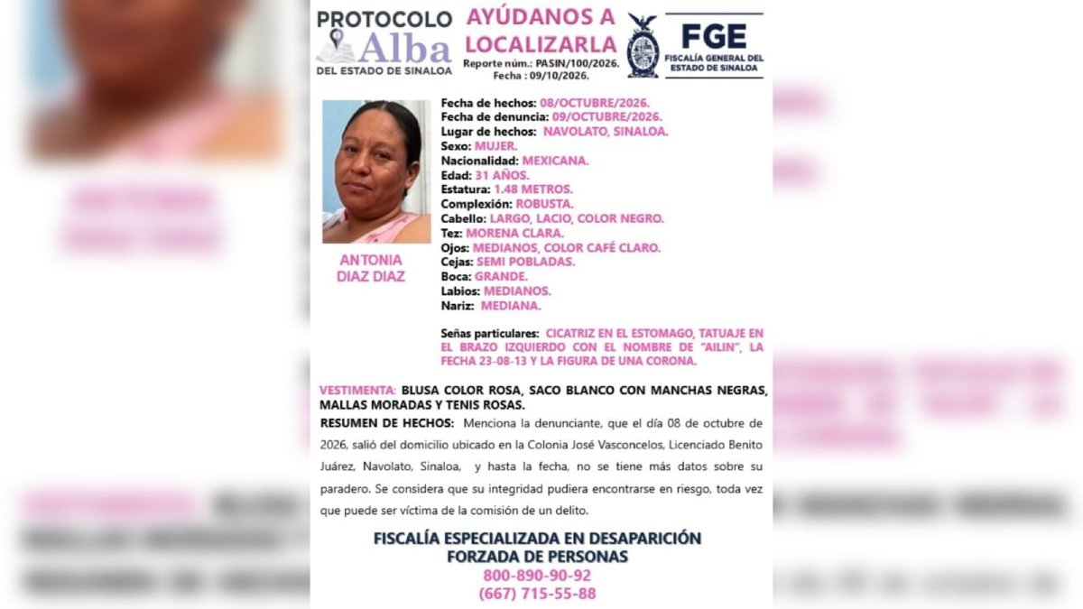 antonia diaz diaz desaparecida en navolato