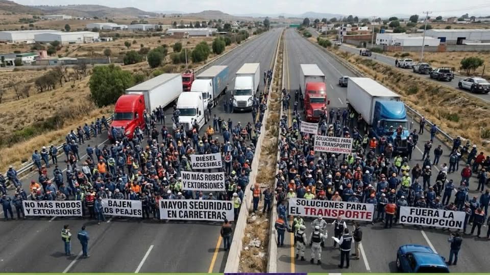 Bloqueo de transportistas en carretera
