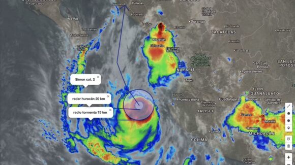 Huracán “Simón” vuelve a cambiar de trayectoria: impactaría entre Culiacán y Eldorado, en Sinaloa