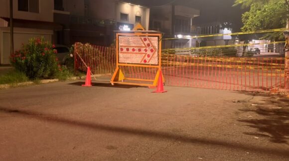 Cerrado el bulevar Villas del Río, Culiacán, por falla en tubería de drenaje, informa Japac