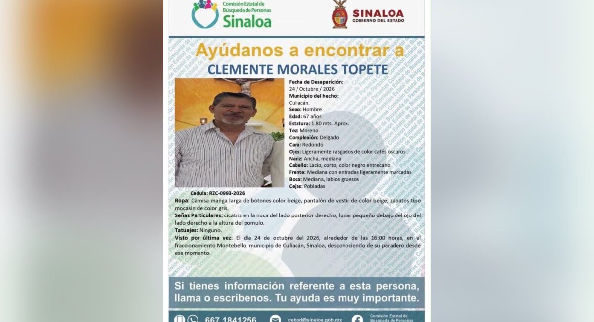 Diócesis de Culiacán pide apoyo y oraciones para la localización del padre Clemente; activan ficha