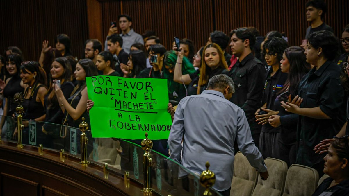 colectivo guerreros azules en manifestacion en congreso de sinaloa cartel
