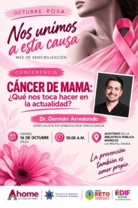 Conferencia sobre el cáncer de mama en Los Mochis
