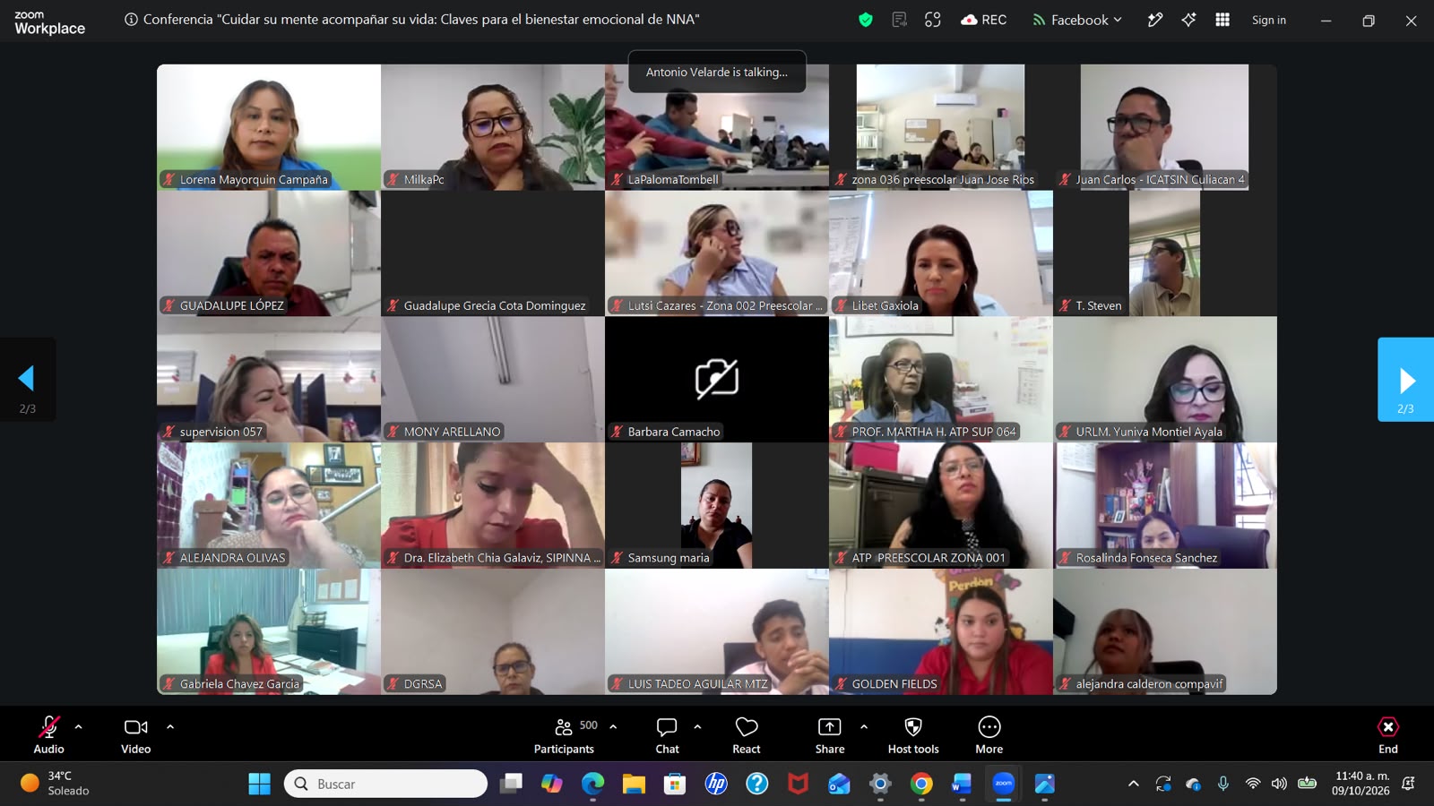 Conferencia virtual de Sipinna Sinaloa