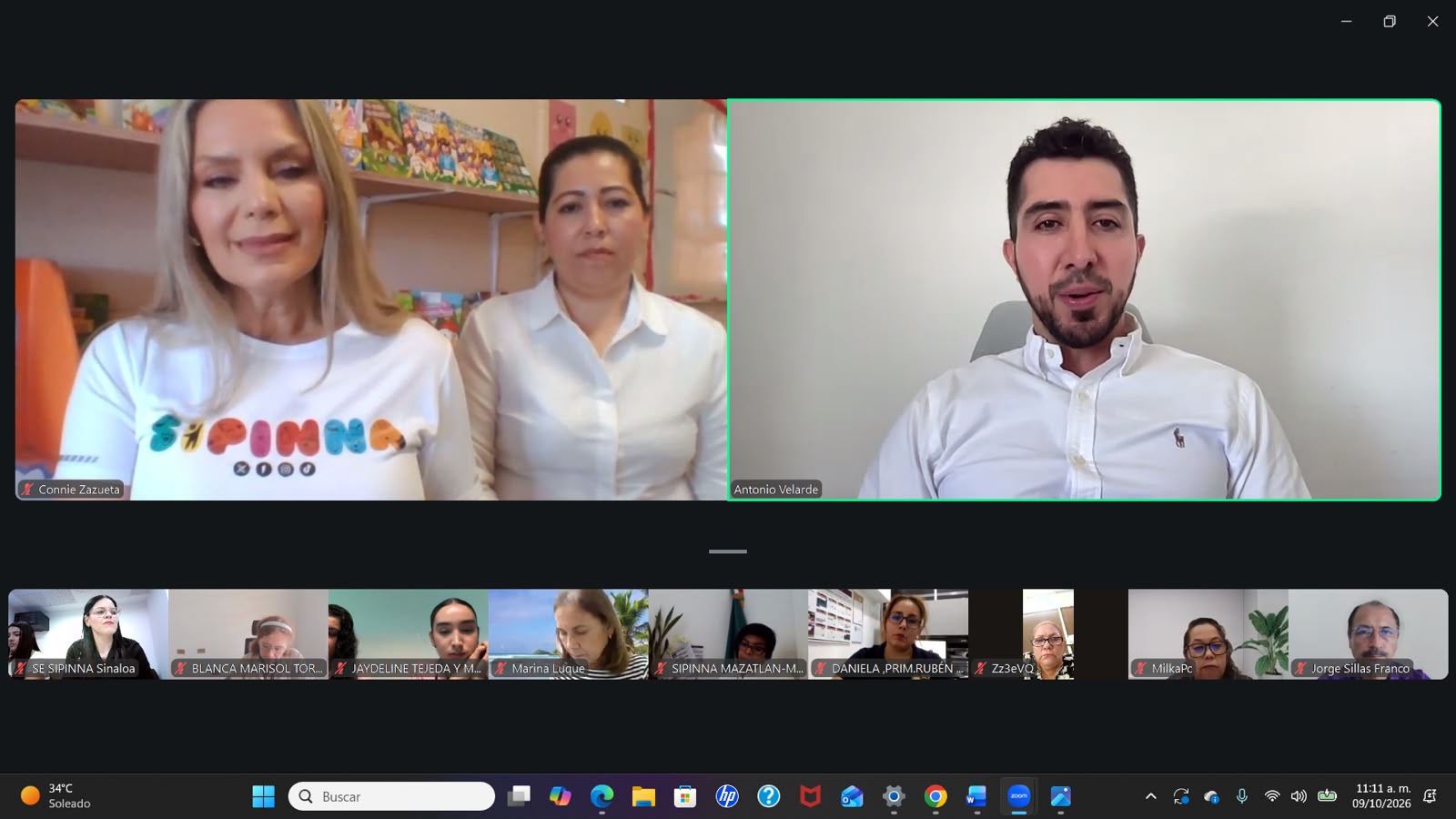 Conferencia virtual de Sipinna Sinaloa