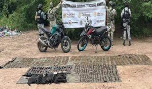 Aseguran más de 5 mil cartuchos, 55 cargadores y ponchallantas en El Habilito del Tubo, Mazatlán, Sinaloa