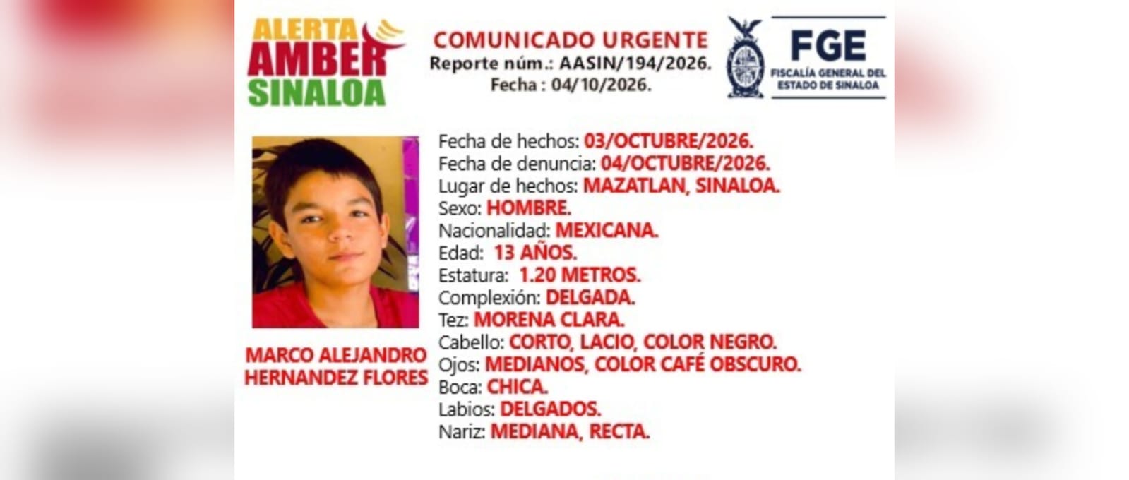 Buscan a Marco Alejandro