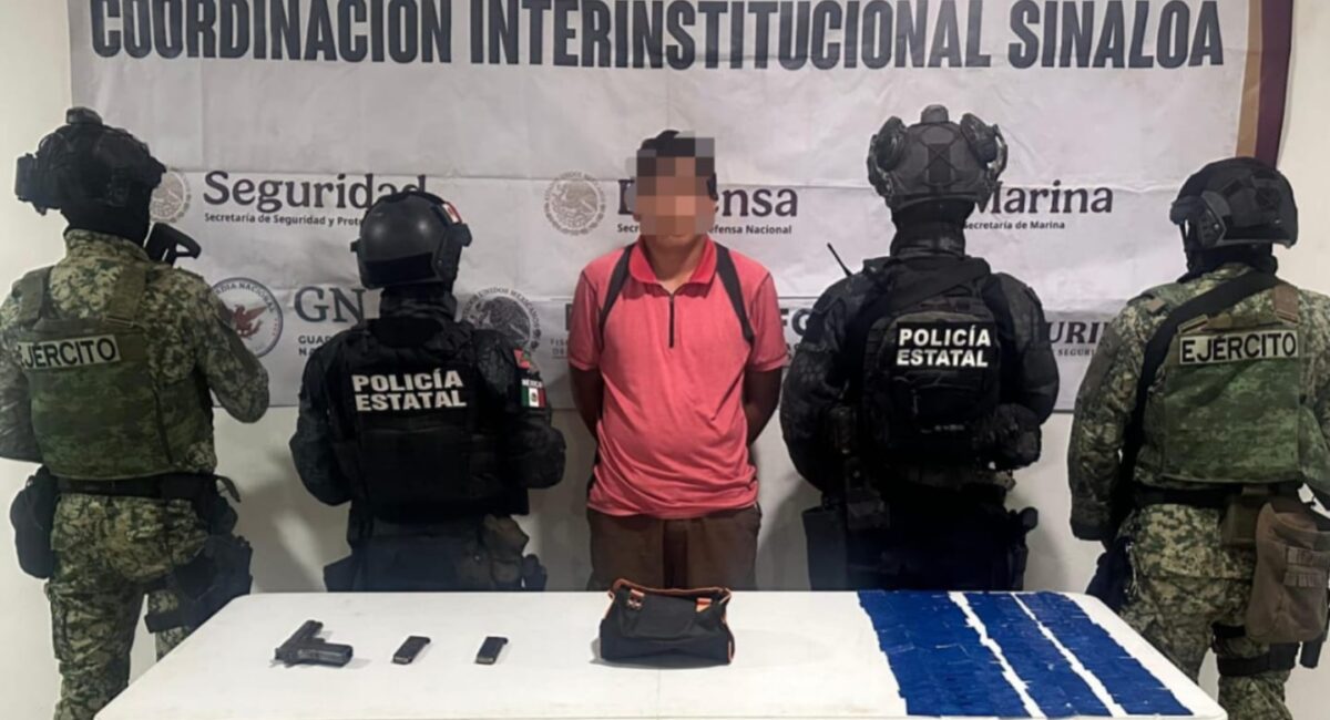 Detienen a hombre armado con pistola calibre .45 y 222 dosis de presunto cristal en Zona Dorada de Mazatlán, Sinaloa