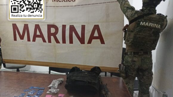 Marina detiene a dos personas con presuntas drogas en Rosario y Mazatlán, Sinaloa; destruye ocho explosivos