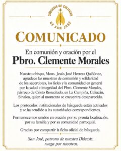 Comunicado de la Diócesis de Culiacán