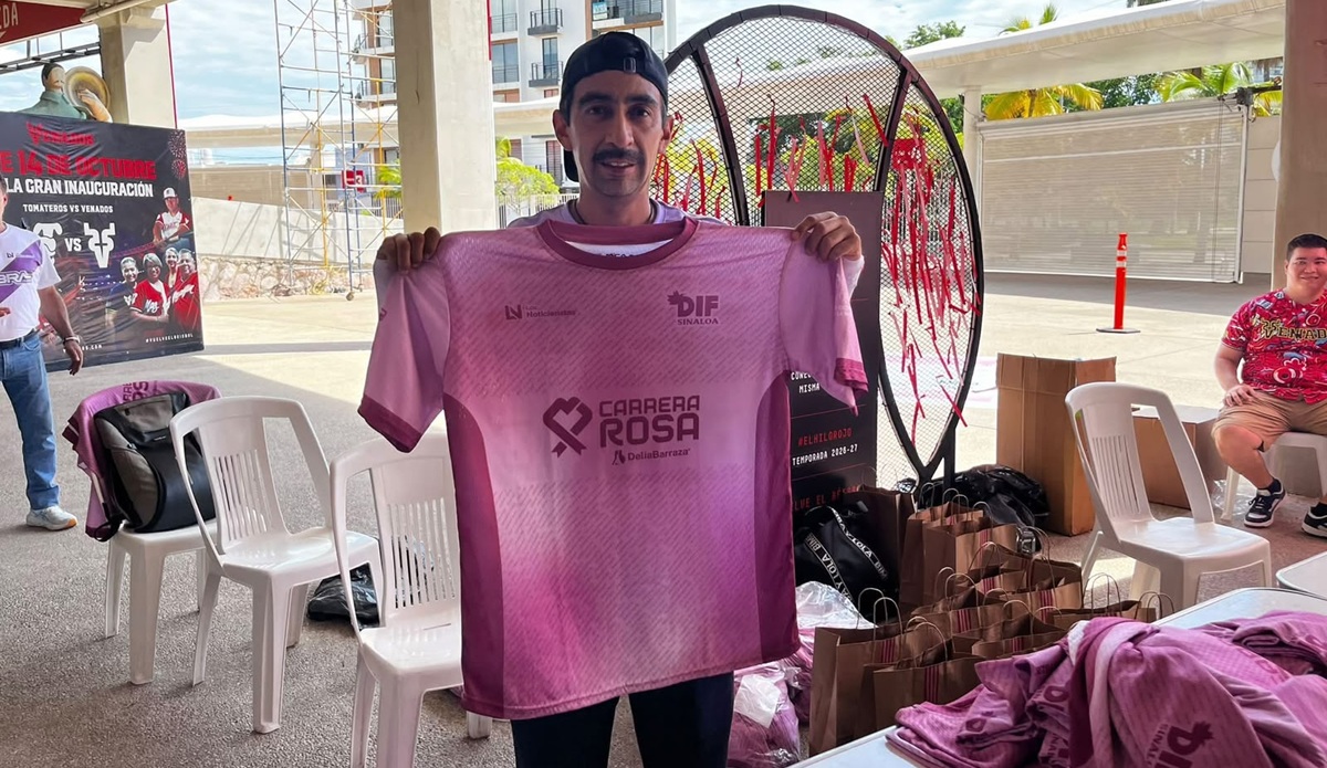 Entregan kits a participantes de la Carrera Rosa en Mazatlán