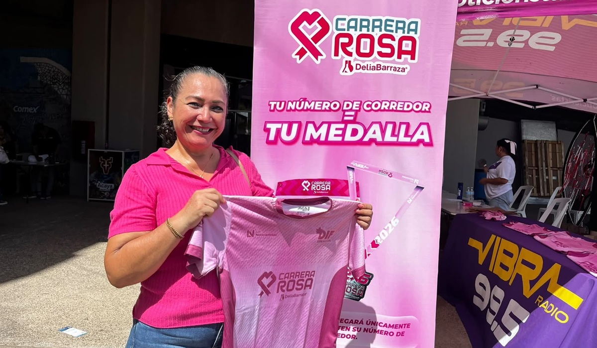 Entregan kits a participantes de la Carrera Rosa en Mazatlán