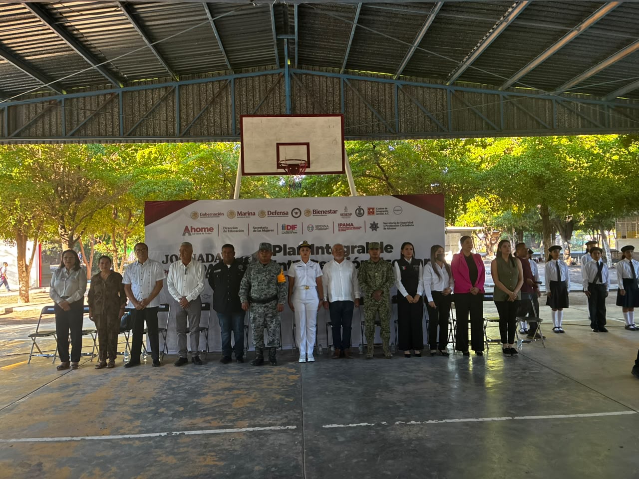 Autoridades del Plan Integral de Intervención escolar “Ahome sin Violencia” visitan la escuela primaria Emiliano Zapata
