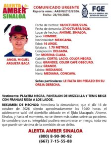 Buscan a Ángel Miguel en Ahome