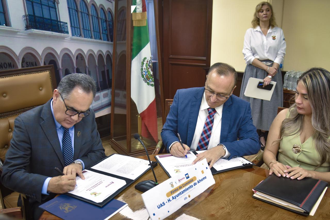 Firman convenio de colaboración Ayuntamiento de Ahome y UAS