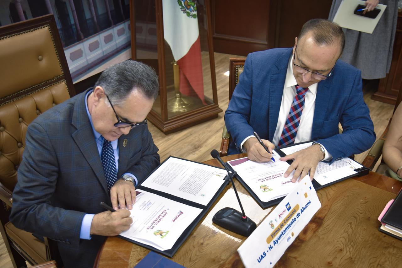 Firman convenio de colaboración Ayuntamiento de Ahome y UAS