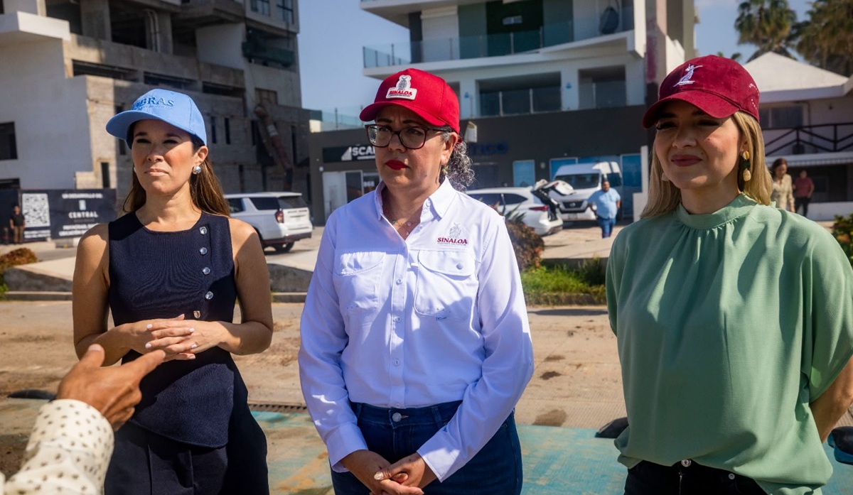Graciela Domínguez recorre tramos dañados en Malecón de Mazatlán