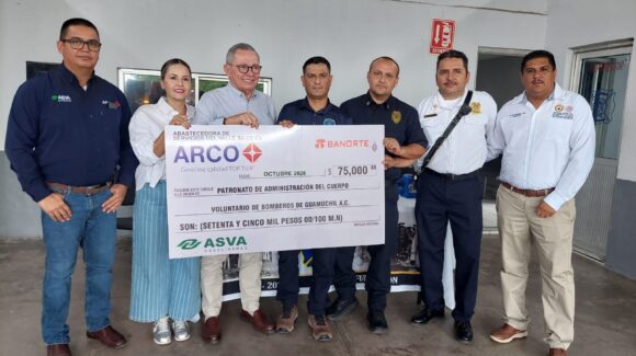 Grupo ASVA dona 75 mil pesos a Bomberos Guamúchil para fortalecer sus operaciones
