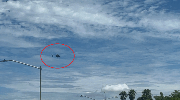 Helicóptero de la Marina realiza sobrevuelos en distintos puntos de Guasave, Sinaloa