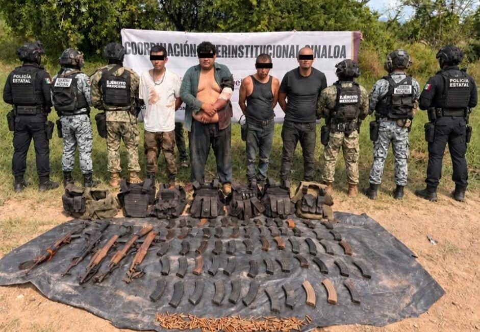 Detienen a cinco civiles fuertemente armados tras agresión en Zavala, Concordia, Sinaloa
