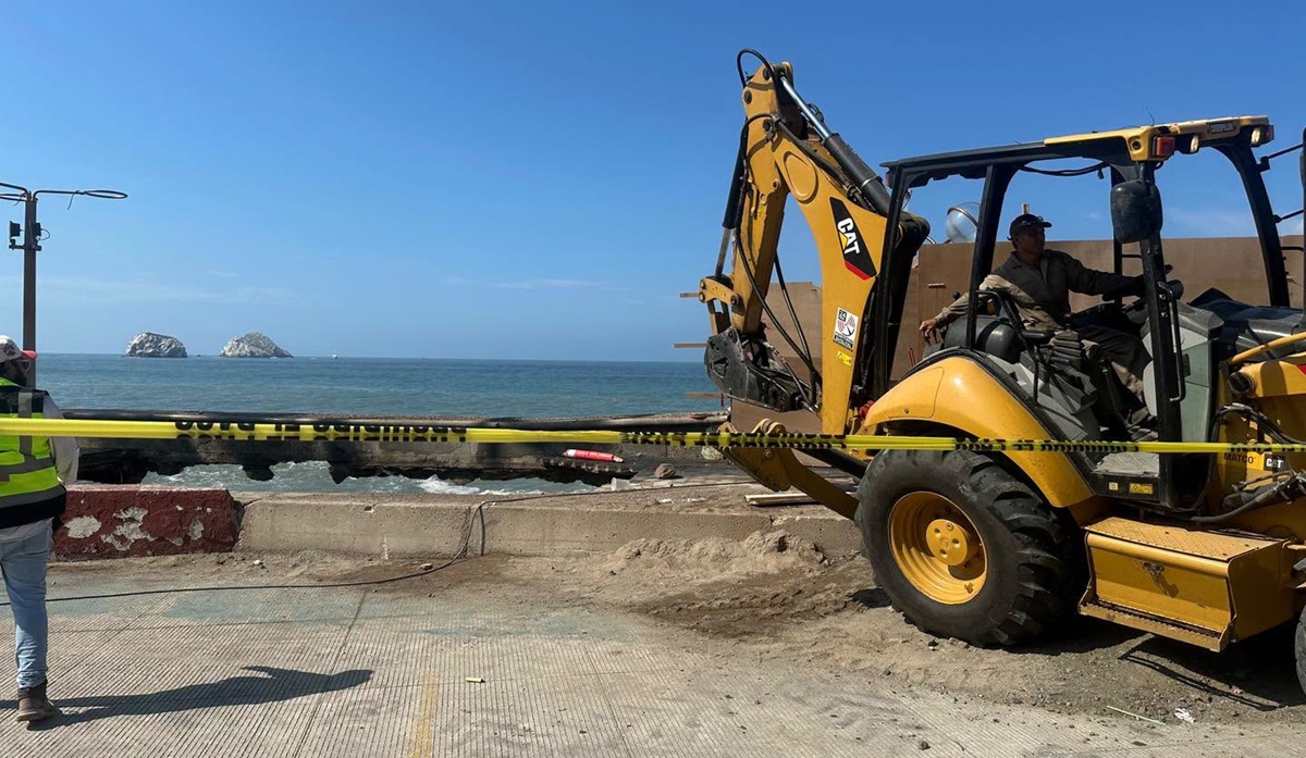 Inicia reparación de muro en Malecón de Mazatlán