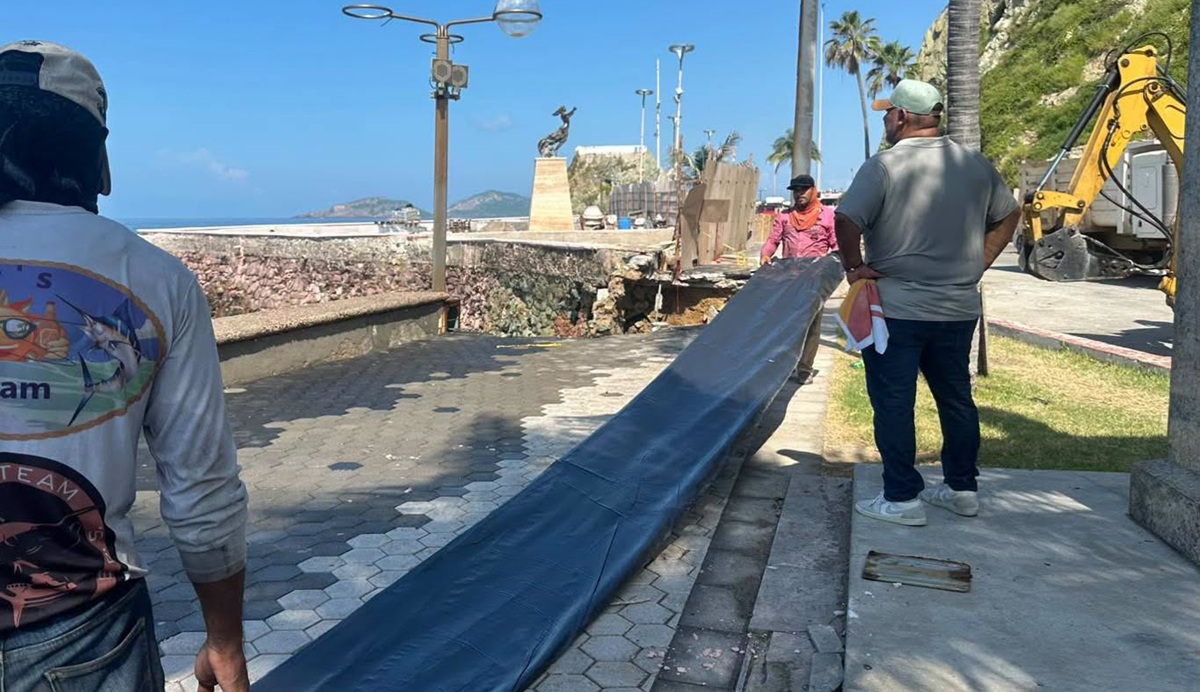 Inicia reparación de muro en Malecón de Mazatlán