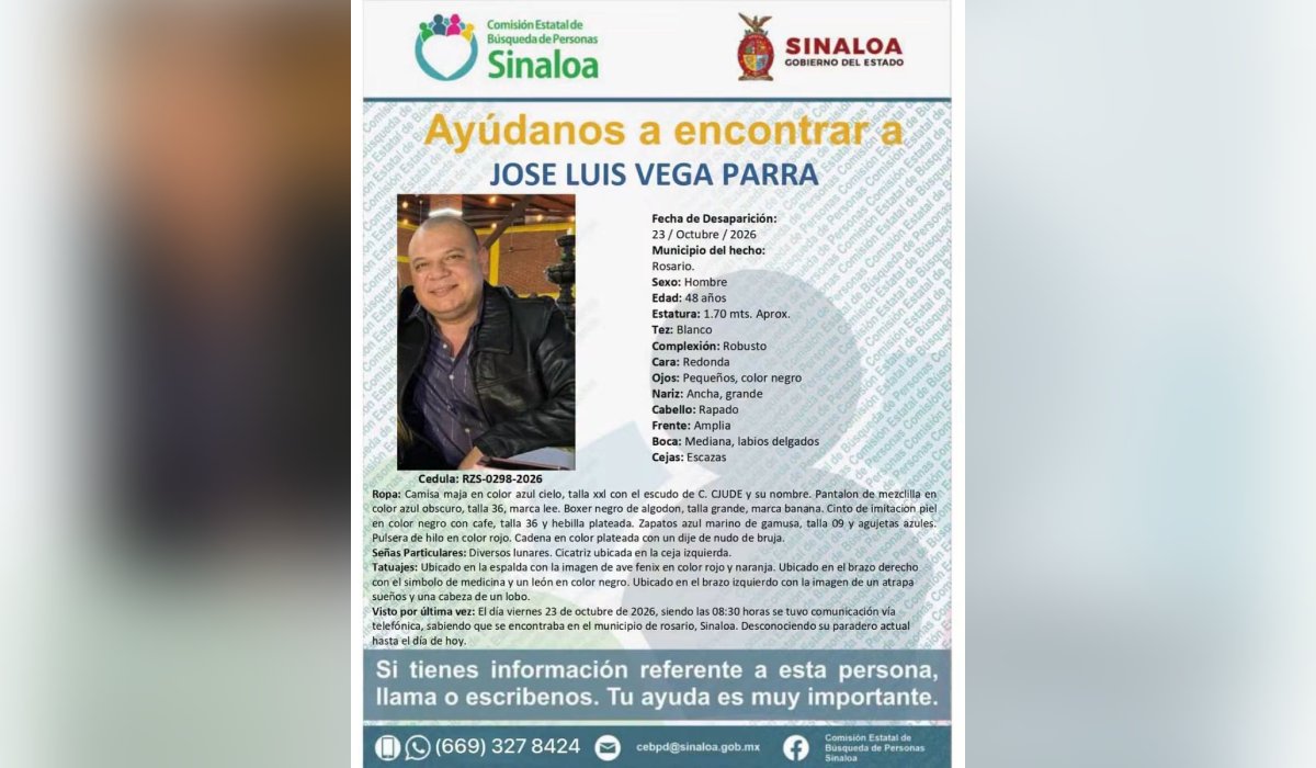 José Luis Vega Parra, doctor del penal de El Castillo desaparecido en Rosario