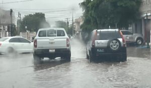 Lluvia en Guasave, Sinaloa, cumple con el pronóstico y deja encharcamientos en algunas calles