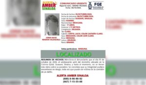Localizan al menor Jorge David tras activarse varios días desaparecido en Guasave, Sinaloa