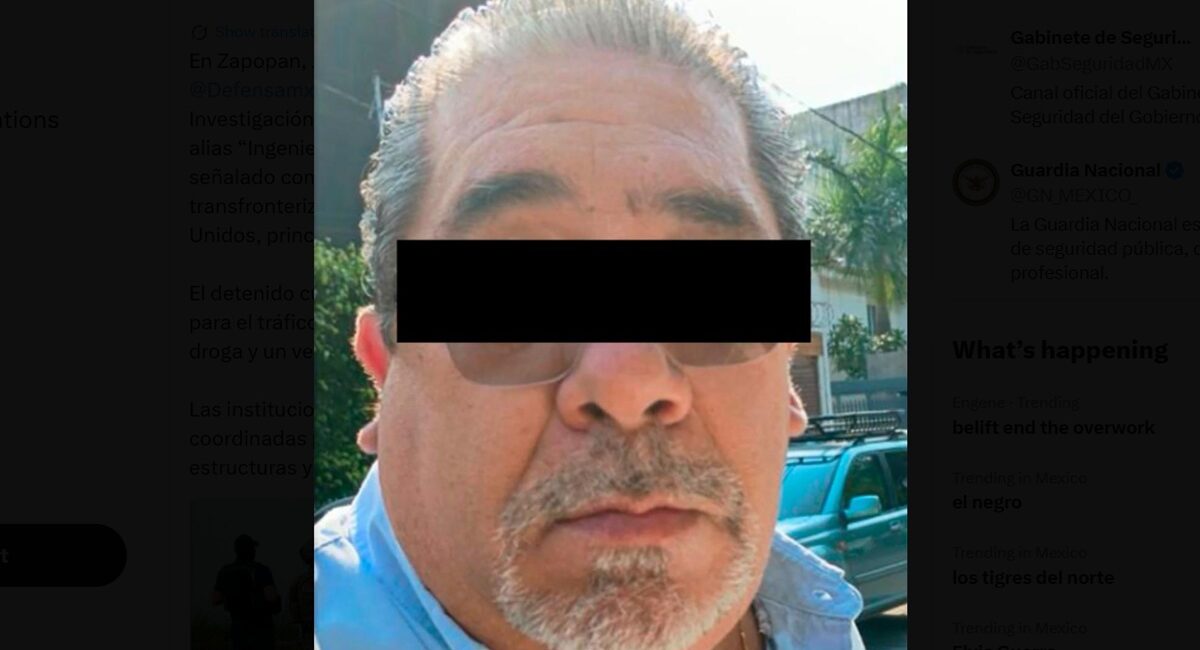 Cae en Zapopan ‘El Ingeniero’, presunto operador del CJNG encargado de la construcción de ‘narcotúneles’