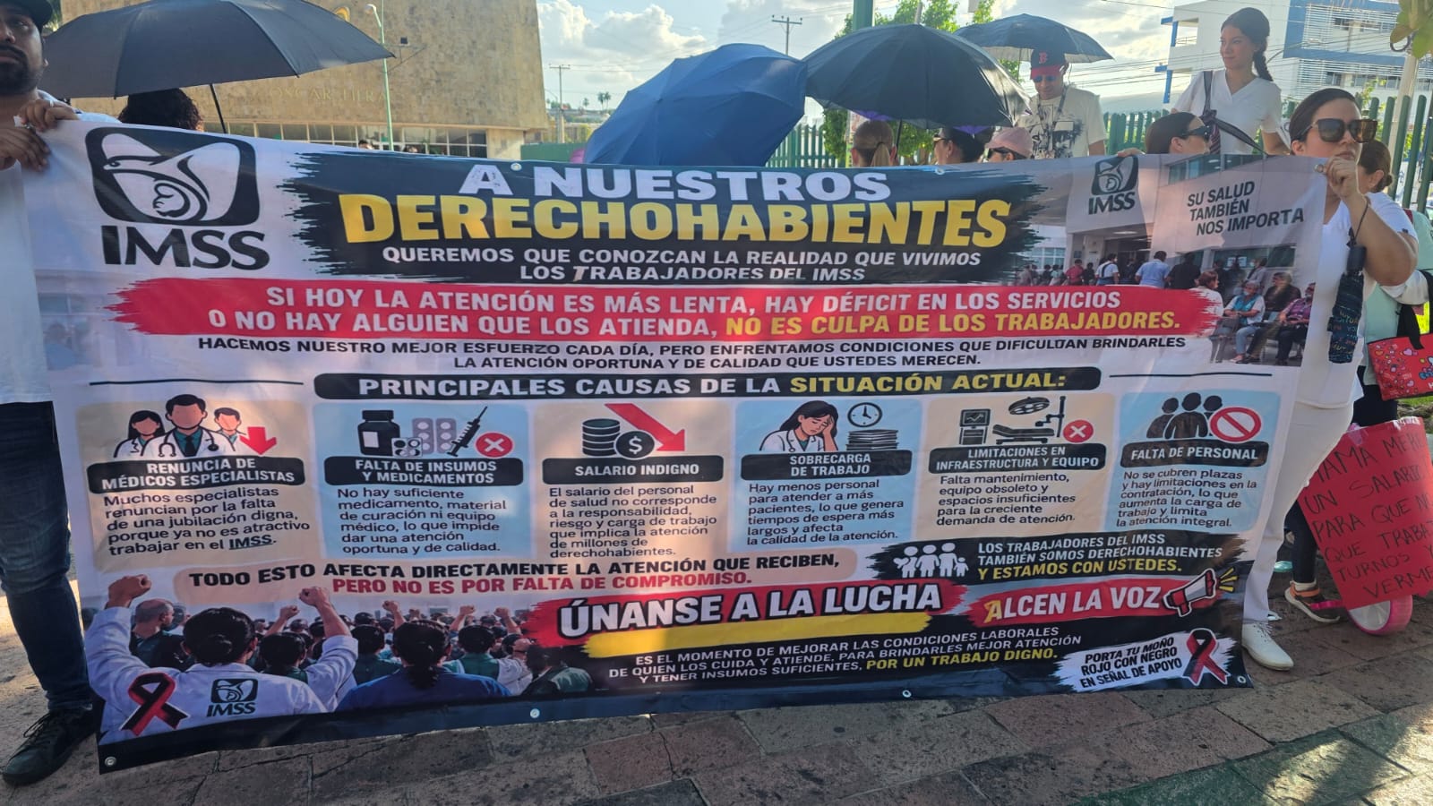 Manifestación de personal del IMSS en Culiacán