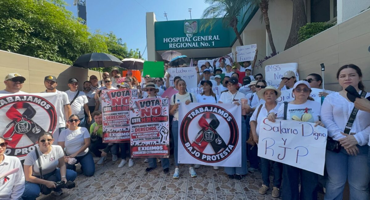“No te vayas a enfermar porque no hay material”; trabajadores del IMSS se manifiestan en Culiacán