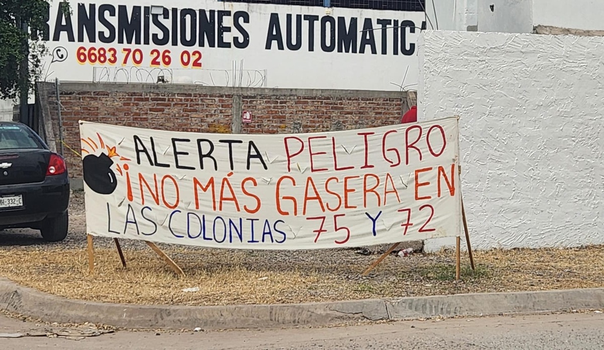 Manifestación de vecinos en contra de gasera en la colonia 75 de Los Mochis