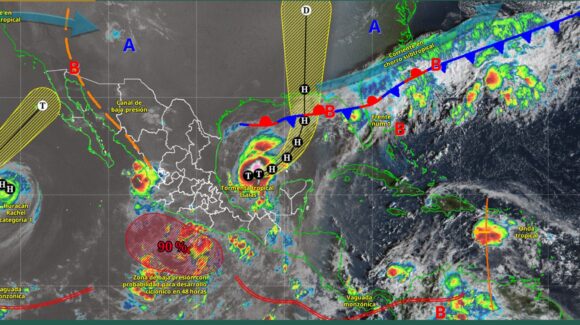 Un 90% de posibilidad de formarse el ciclón tropical ‘Simón’ en el Pacífico: Lluvias y calor este miércoles para Sinaloa