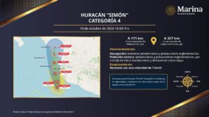 Marina cierra puertos de cinco estados por el huracán "Simón"