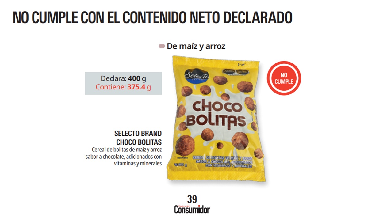 Profeco estudio de calidad de cereales de caja